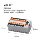 1PC 225 Series Fixed Modular Wire Connectors Compact Splicing Lighting Push-in Multi Link Terminal Block 1 In Multiple Out
