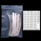 52Value 55Value Each 50PCS/25PCS 0402 0603 0805 1206 capacitor smd kit 1pf 1uf 10uf 0402 0603 0805