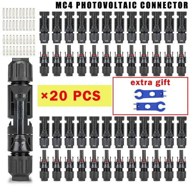 600/400/200/100/40/20/10 Pcs Photovoltaic Solar Connector Kit 1000V 30A Panel Solor Connectors for PV/MC Cable 2.5/4/6mm2