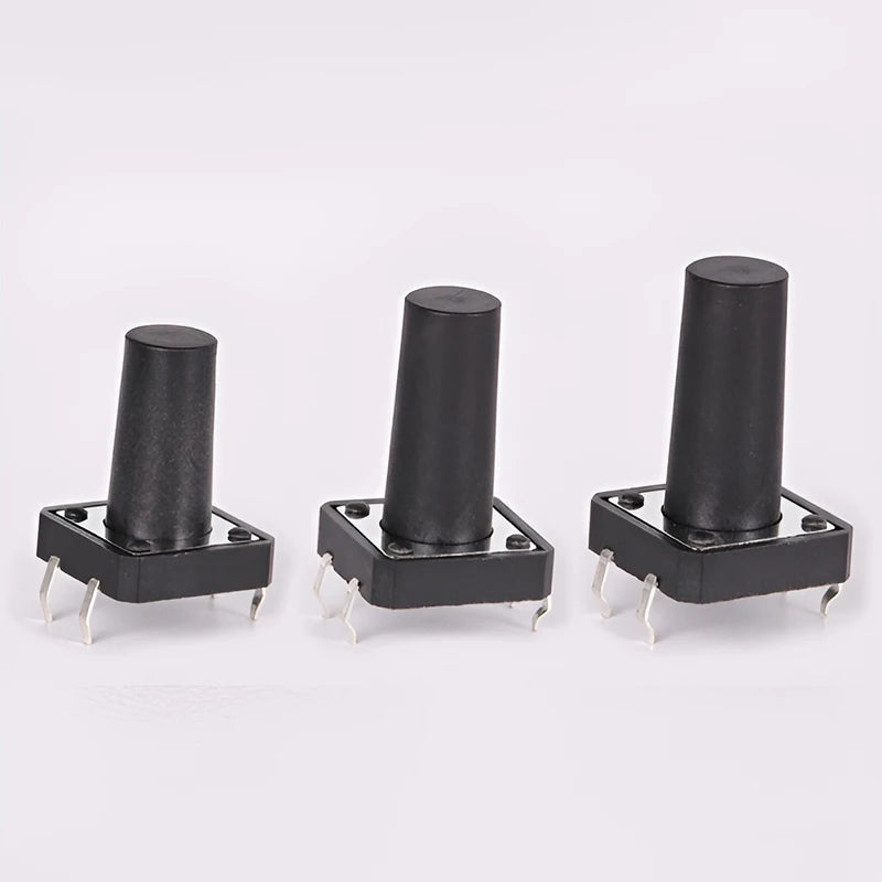 10pcs 12x12 Tact Switch Vertical 12*12*4.3/4.5/5/6/7/8/9/10/11/12/13mm Micro 4Pin Self-Reset Electronic Push Button Interruptor