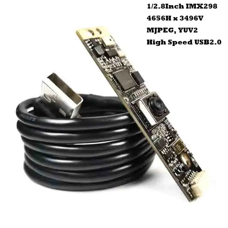 4656H x 3496V 16MP HD IMX298 USB Camera Module Autofocus 78.4 Degree with Micphone for Face Recognition  Digital Laptop