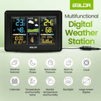 BALDR Wireless Digital Weather Station RCC Atomic Alarm Clock Calendar Temperature Humidity Moon Phase Barometer Forecast Sensor