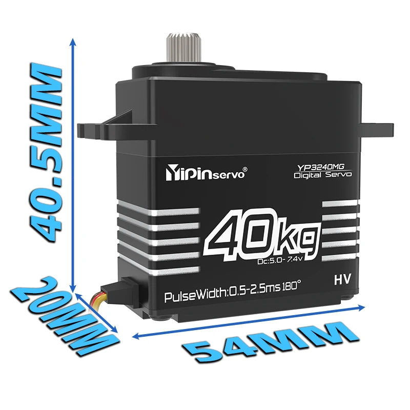 YP3240MG 40KG Digital Servo High Torque 5.0-7.4V Metal Gear IP67 Waterproof for 1:8 1:10 RC Crawler TRX6 SCX10 Baja