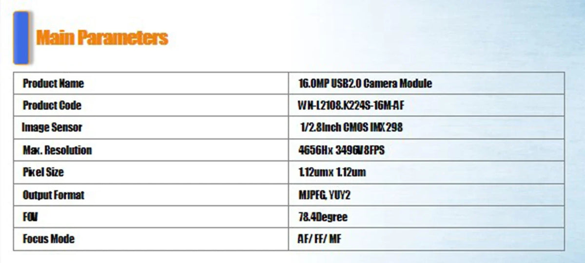 16MP HD IMX298 AF/FF USB2.0 Camera Module with Digital Mic 8FPs for 3D Scanning Face Recognition Machine Vision