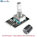 10 PCS 360 Degrees Rotary Encoder Module KY-040 HW-040 Sensor Switch 6MM Half Shaft Potentiometer Rotary Knob Cap 15×17 15×13.5