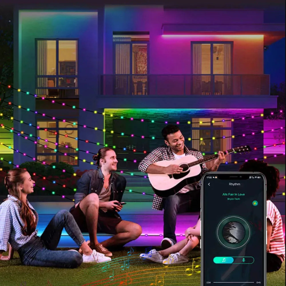 WS2812B RGBIC LED String 5M-20M Dream Color Party Christmas Lights Individually Addressable String Lights Waterproof USB DC DC5V