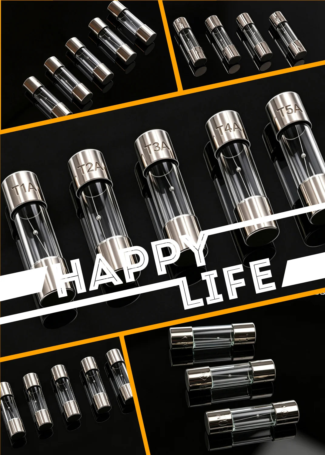 Time-Lag Glass Fuse 5X20 250V T125mA T250mA T0.5A T1.25A T1.6A T2A T2.5A T3.15A T4A T5A T6A T6.3A T8A T10A T15A 5*20mm Slow Blow