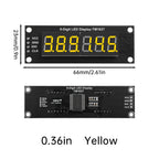 0.36 Inch 4 Bits 6-Digit LED Digital Display Tube Module 5V 7 Segments TM1637 0.36" Anode Tube Decimal Display Module
