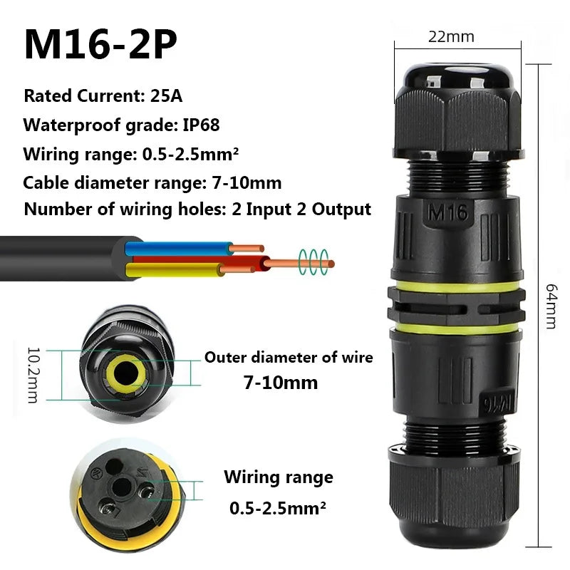 IP68 Waterproof Joint Wire Quick Connection Connector 2 3 4 Pin Solderless LED Lamp Electric Wiring Outdoor Rainproof Terminal