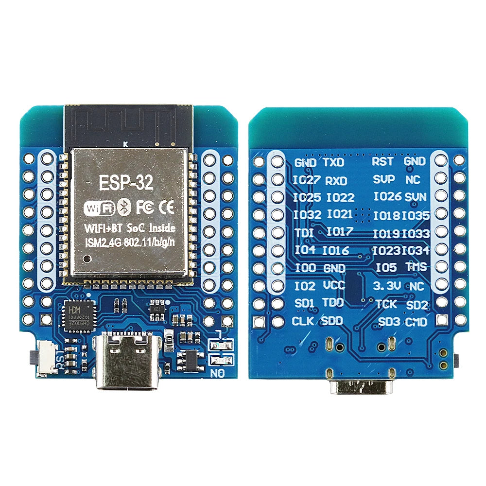 D1 MINI ESP32 BT WiFi Module Development Board for Internet of Things CP2102 CH9102F Serial 40Pin USB Micro Type-C