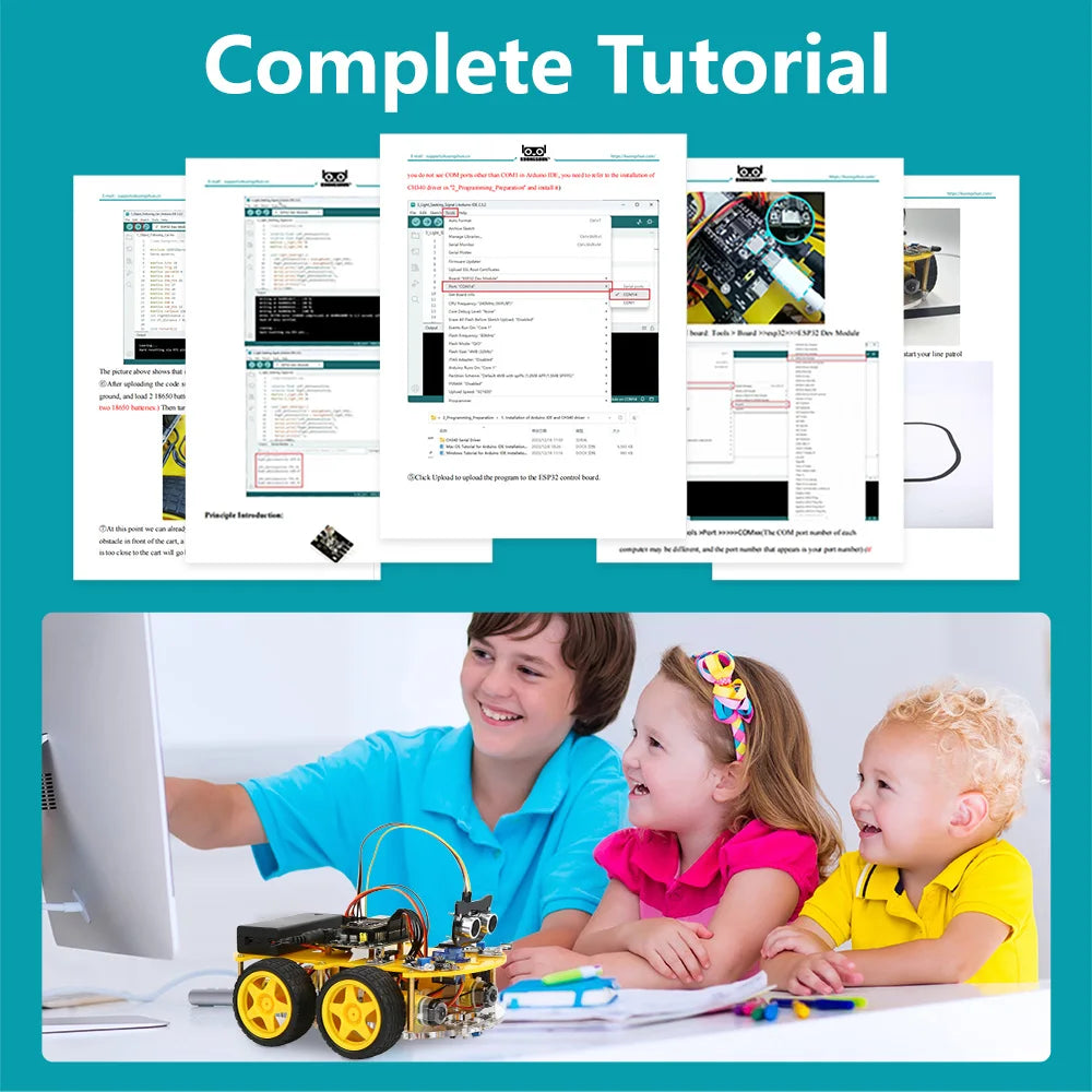 ESP32 Smart Robot Car Kit  Remote Control Car for Arduino Programming Project STEM Education Science Coding Kit