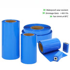 18650 Lithium Battery Heat Shrink Tube Width 17mm ~ 200mm Blue PVC Wrap Cover Skin Cable Protector Sleeve Lithium Film Case