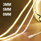 DC 5V/12V/24V COB LED Strip 3MM 5MM 8MM 320Leds/M High Density Flexible COB LED Tape Light For Cabinet Home Linear Lighting