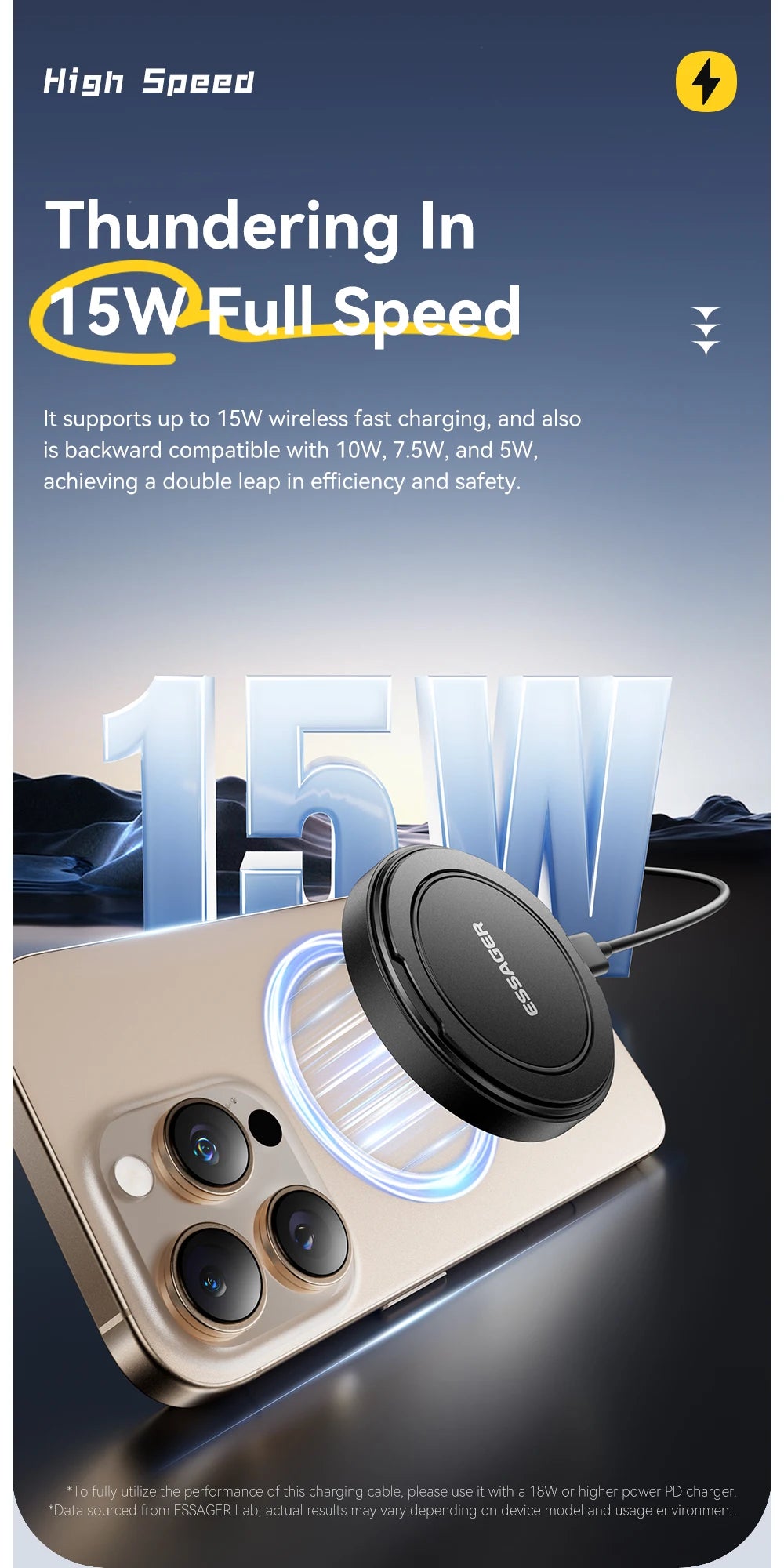 Essager 15W Magnetic Wireless Charger Stand 2-in-1 Charging Stand For iPhone 15 16 14 13Pro Max AirPods For MagSafe Fast Charger