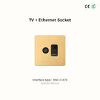 Avoir Gold Rocker Toggle Switch Brass Lever Switch Home Accessories Cat6 Type C EU Sockets And Switches 220V Push Button 86 Type
