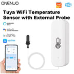 2026 New Tuya WiFi Humidity Temperature Sensor with External Probe Thermometer for Smart Home APP Monitoring for Refrigerator