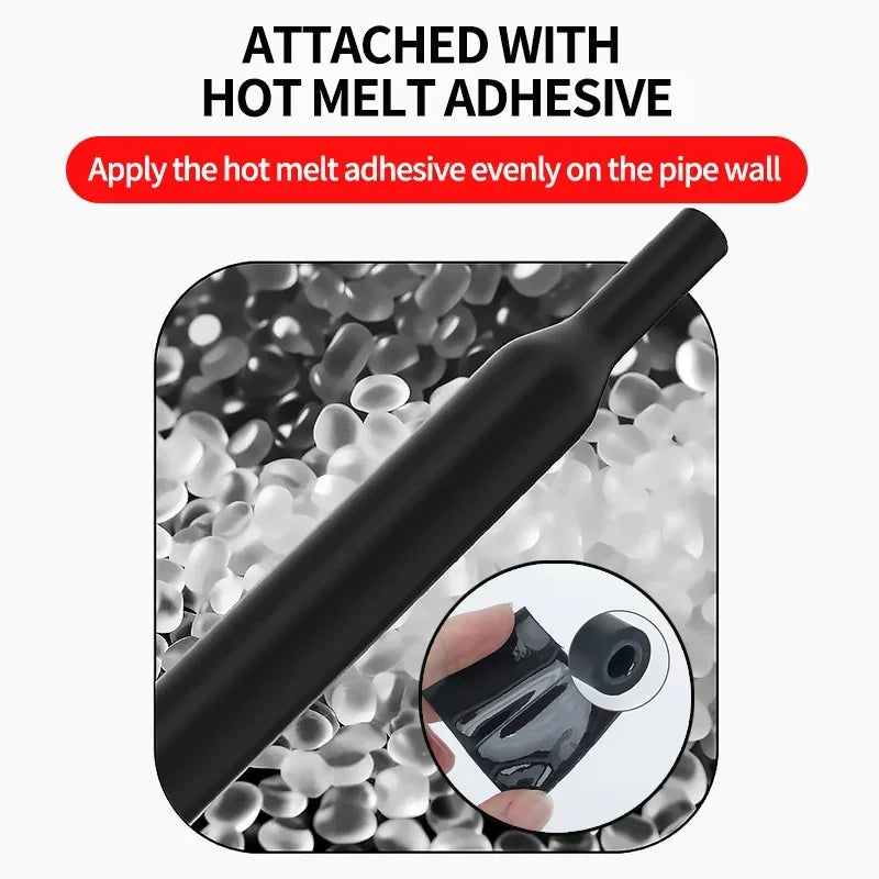 4:1 Heat Shrink Tubing with Glue Dual Wall Adhesive Lined 4-32mm OD | 5m 10m 25m 50m 100m Black Waterproof Industrial Wire Wrap