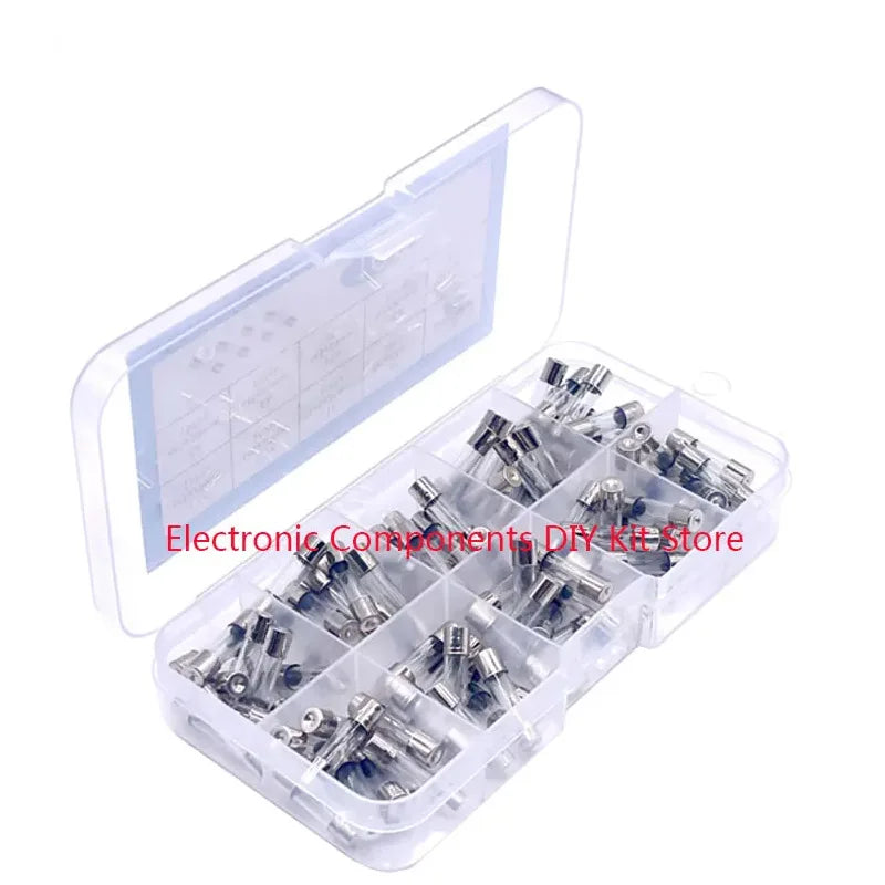 100/72pcs Car Fast-blow Glass Fuses Car Glass Tube Fuses 0.2-20A 0.5-30A Assorted Kit for Car Light Inflator vacuum Cleaner