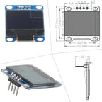 1/2/4/8 PCS 0.96" OLED Display 128x64 I2C SSD1306 Blue/Yellow LCD Display Module for Arduino Raspberry Pi ESP32 DIY Electronics