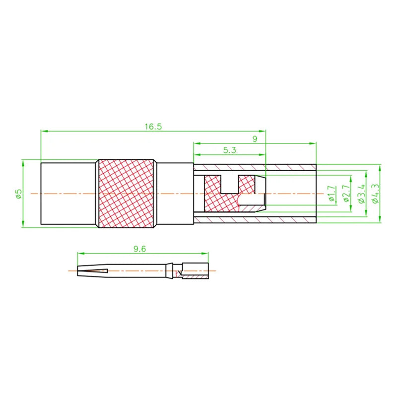RF Coaxial Connector MMCX-JB2 Crimping RG316 174 MCX-J-1.5 Male MCX-K-1.5 Female Adapter