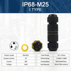M25-2/3/4/5 Pin IP68 Push-In Spring Splice Terminal Blocks With Lever Quick Wire Connector Outdoor Waterproof Junction Box
