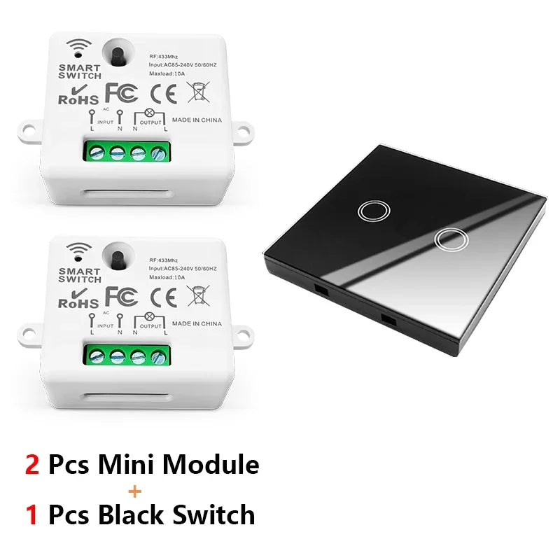 Diese 86 Switch Panel ON/OFF Touch Switch Wireless Light Switch 433Mhz Remote Control ,AC 85V~240V 10A Interruptor for Lighting