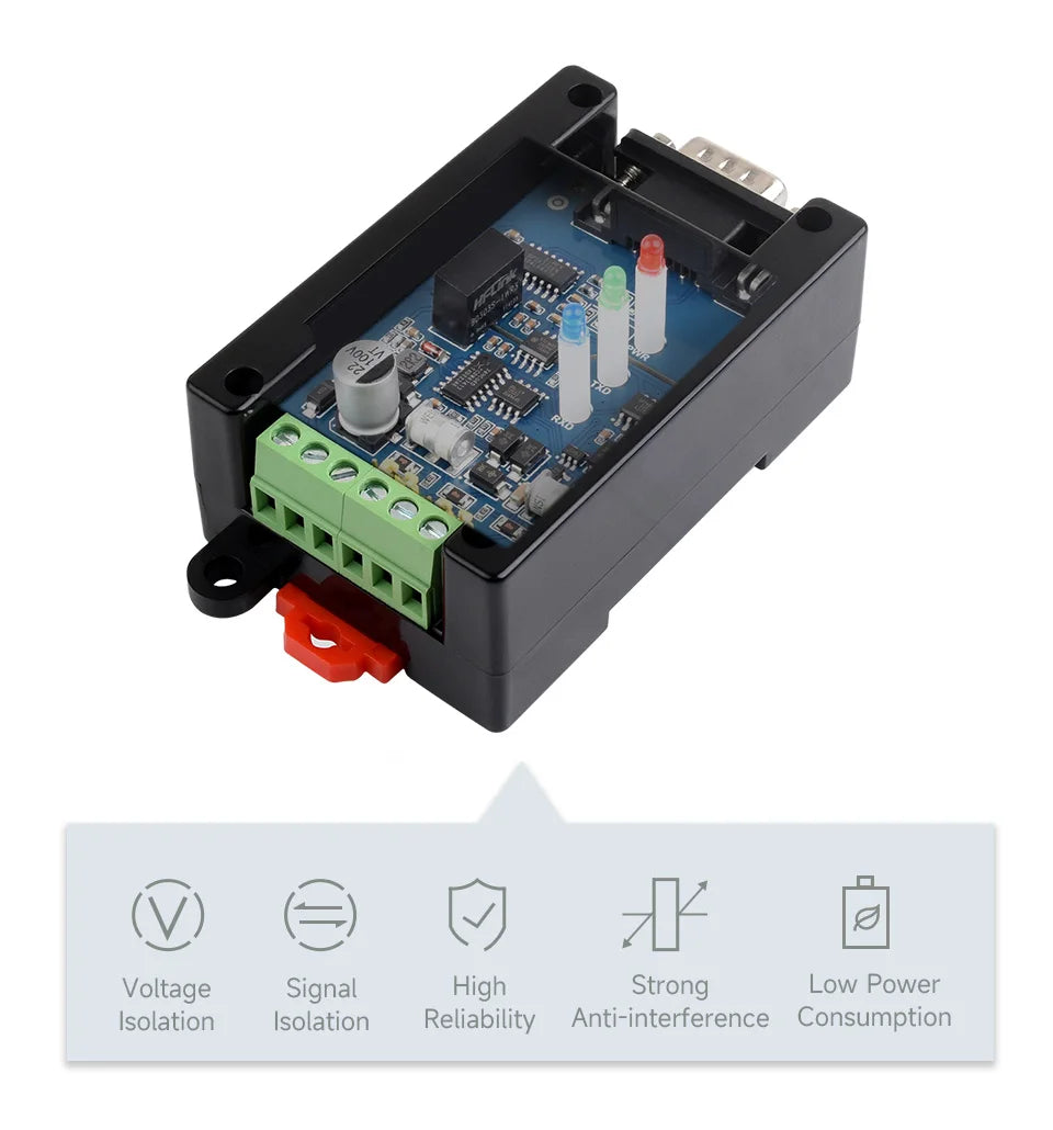 Industrial-grade RS232 to RS485/422 Active Digital Isolated Serial Converter SP3232EEN SP485EN Chips