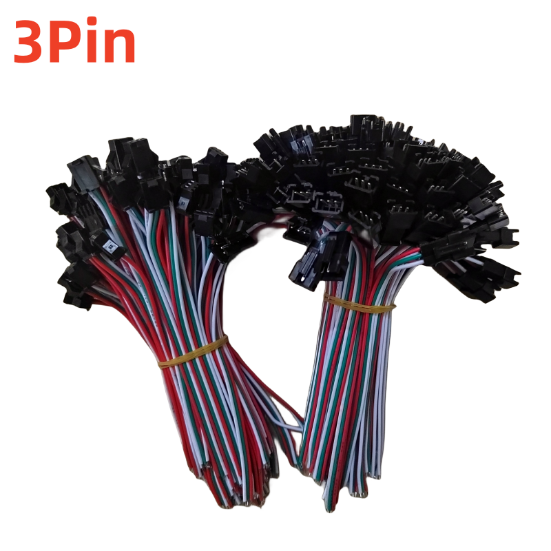 100Pairs 2pin/3pin 4pin 5pin 6Pin JST Male To Female Led Connector 15cm Wire for 2811 5050 RGB RGBW RGBCCT Led Strip Lamp Driver