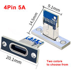 1-10pcs USB 3.1 Type C Socket With Screw Fixing Plate Type-C USB Jack 3.1 Type-C 2Pin 4Pin 5Pin 6Pin Female Connector Jack