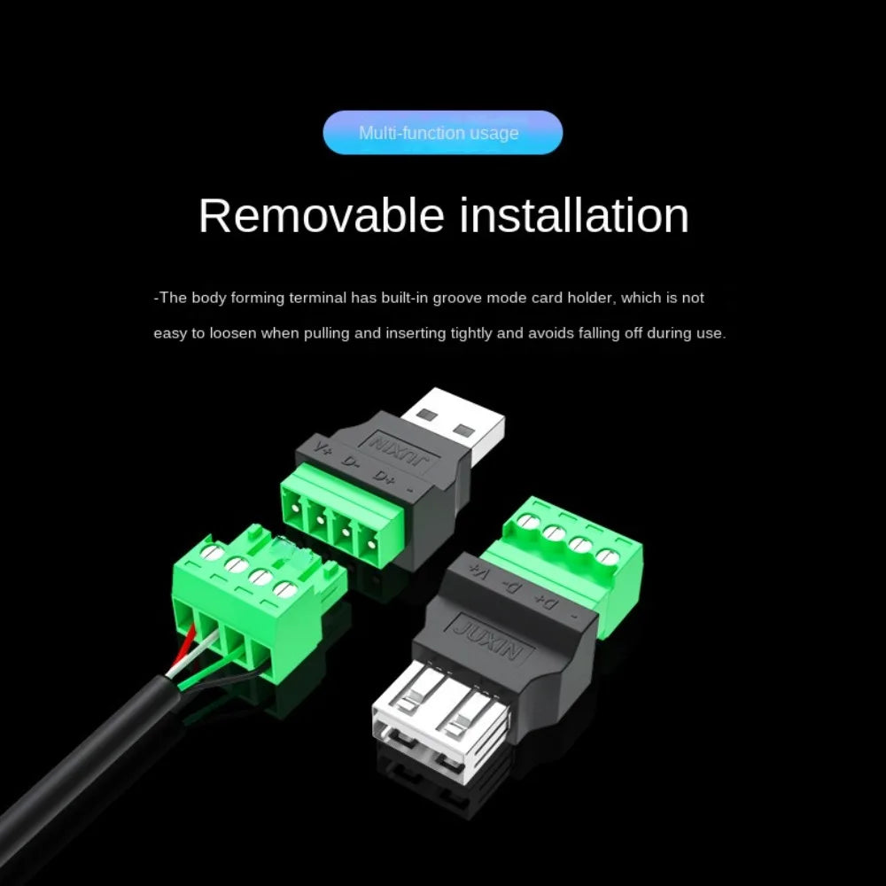Type A USB Connector USB Plug USB 2.0 Adapter Connector Jack Type-A 4-pin Male/Female Plug 4 pin 4 Pin Screw Terminal Plug