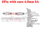 1sets DC 36V 5A Waterproof Magnetic Pogo Pin Connector 5Pin With Ears Pogopin Male Female Spring Loaded DC Power Socket