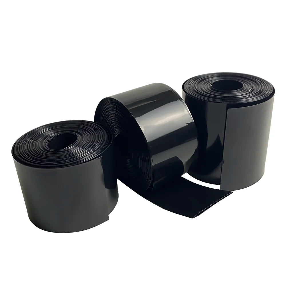 1meter 18650 Lipo Battery PVC Heat Shrink Tube Pack 70mm ~ 500mm Insulated Film Wrap Lithium Case Protection Cable Sleeve Black