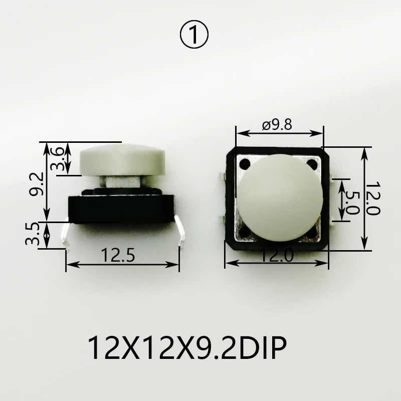 10 Sets Momentary Tactile Button 4PIN SMT/DIP 12X12mm H=9.8/9/16.8mm With Cap Tact Switch Push Button Switch Micro Key Button