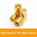 5PCS SMA To SMA Male Female Straight Connector 90 Degree Right Angle RPSMA To RP-SMA Male Adapter RF
