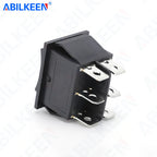 50PCS/LOT ABILKEEN KCD2-203-3 Rocker Toggle Switch DPDT 6Pin Latching/Momentary(Reset) 3Position KCD2 Rocker Switch 16A 250VAC