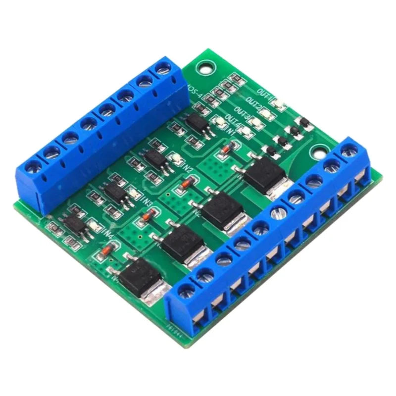 1PCS Four Channel MOSFET/FET Module Amplifier Circuit Board/Driver Module, 4-Channel Optocoupler Isolated DC 10A