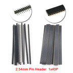 10Pcs-2Pcs 40 Pin 1x40 Single Row Male and Female 2.54 Breakable Pin Header PCB JST Connector Strip for Arduino Black