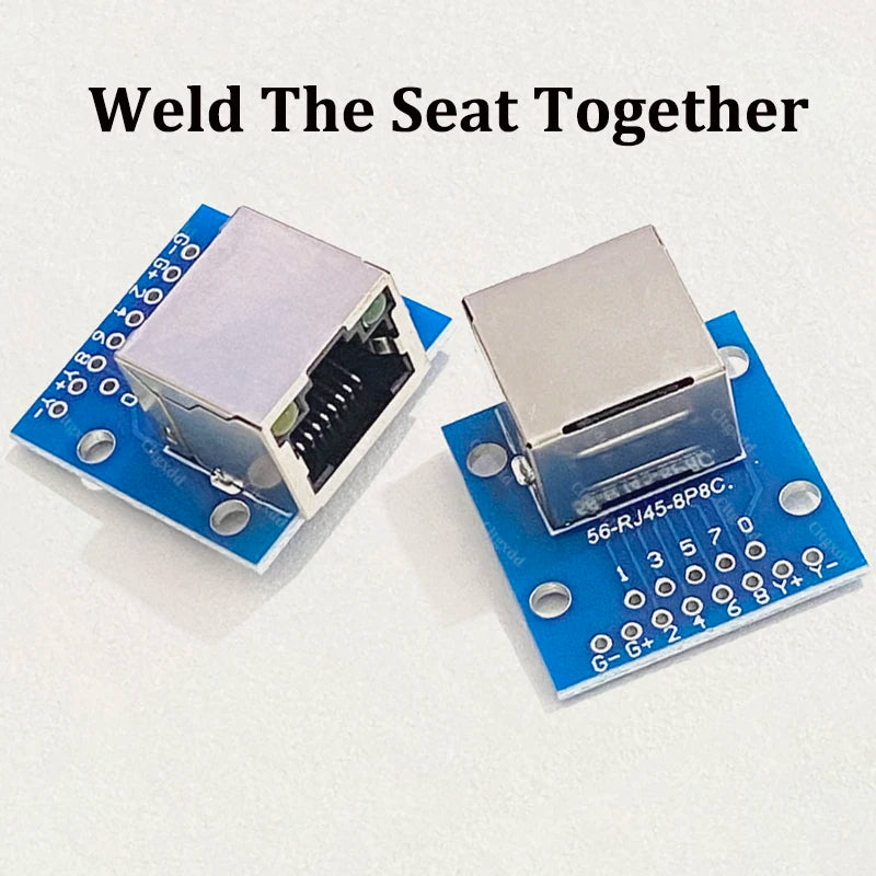 1PCS RJ45 8P8C Female Breakout Board 2.54mm Pin Header Adapter Shielded RJ45 Socket Terminal Test Board For Ethernet Network