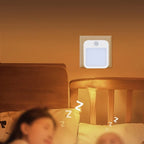 Night Light Motion Sensor With LED Light EU/US Plug Lamps Children's Night Light Wireless Night Lamp For Bedside Table Bedroom Portable Night Light, Night Light