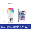 1-10PCS LED Intelligent RGBW Bulb GU10 E27 E14 24 Key Infrared Remote Control AC110V 230V 6W 10W Color Plus White Light Dimming