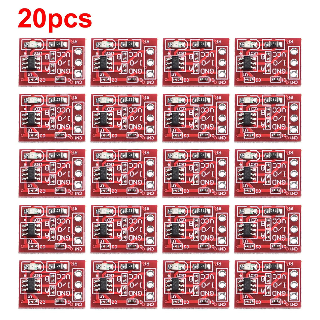 20pcs TTP223 Capacitive Touch Button with Self-Locking Capability and Standard Pinout for Breadboard and PCB Mounting