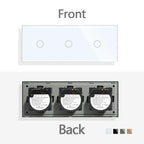 TAWOIA EU Triple 1/2/3/4 Gang 1/2 Way Wall Touch Light Switch 228mm Waterproof Backlight Sensor On/Off Switches