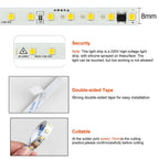 AC220V 230V LED Strip 120LEDs/m 2835 Home Strip High Brightness Ice Blue Green Yellow Pink Flexible And Cuttable Soft Lamp Bar