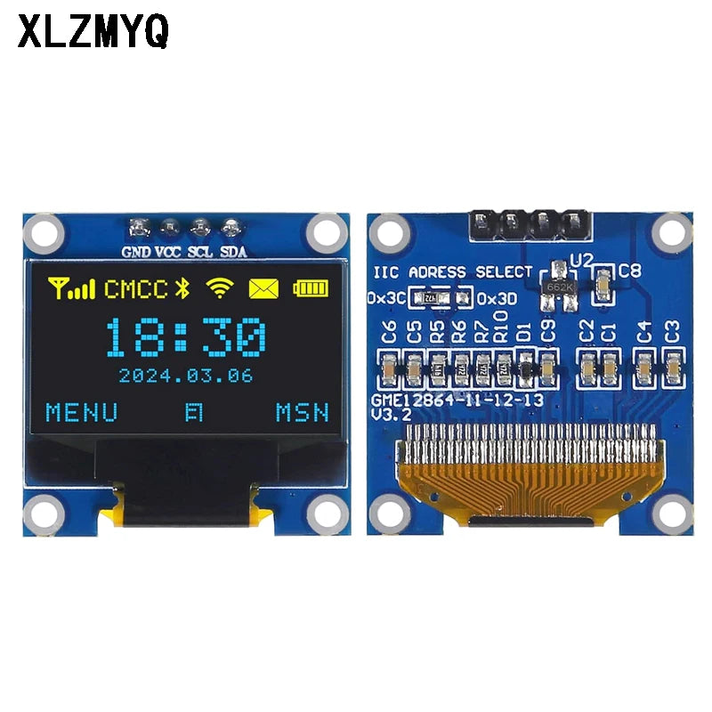 10pcs 0.96 Inch OLED Display Module I2C IIC SPI Serial 128X64 SSD1315 LCD 4Pin White/Blue/Yellow Blue For Arduino LED Display