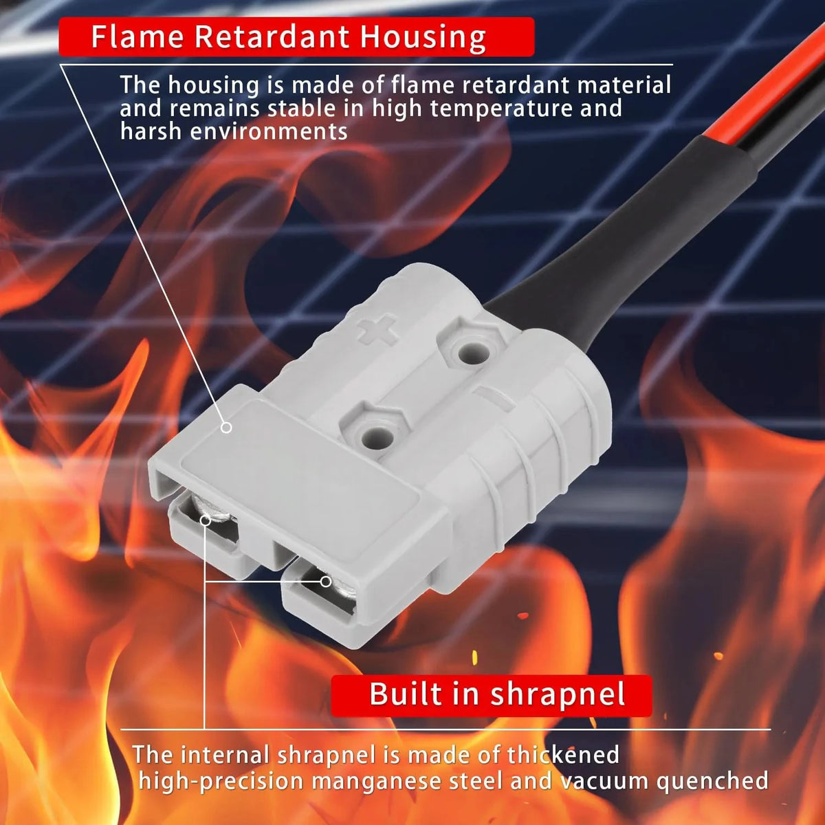 2M/3M 18AWG For Starlink Mini Connetor Plug To Anderson Plug 50A 600V DC Power Cable Waterproof Extension Cord With DC Cable