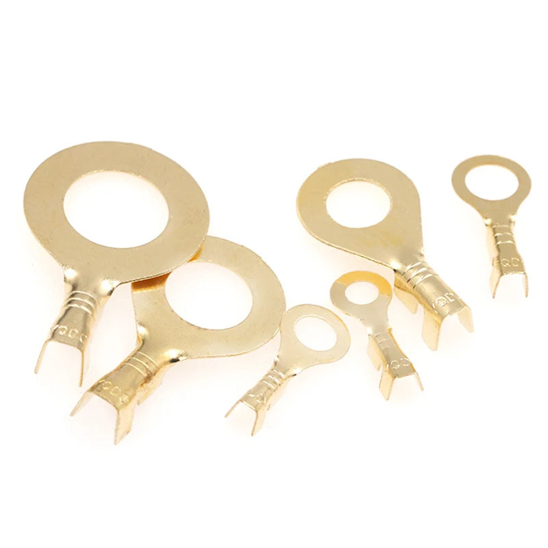 150/300/540pcs Boxed Terminal Block Wire Connector M3-M10 O-type Ground Lugs Terminal Cold-Pressed Copper Tab Wiring Nose