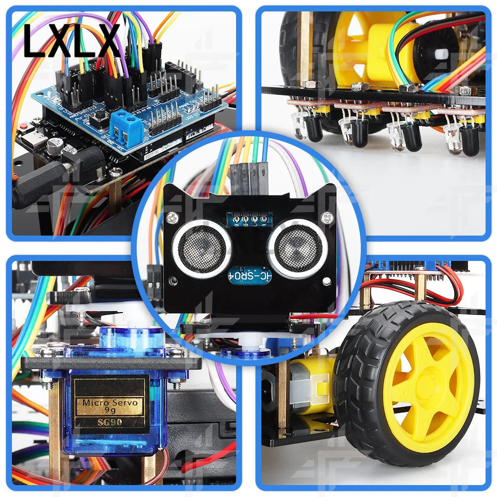UNO R3 4WD Smart Robot Car Kit with Ultrasonic, Line Tracking, Bluetooth & RFID for Arduino DIY