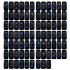 12V 20A Blue Led Car Boat Laser Rocker Switch ON OFF, (ON) OFF, ON OFF ON, (ON) OFF ON, (ON) OFF (ON) Waterproof