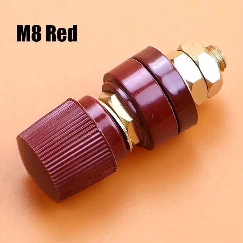 1/2pcs Red Black 6mm 8mm Pure Copper Terminal Blocks Power Supply Terminals M6 M8 Welding Machine Inverter Post Connector