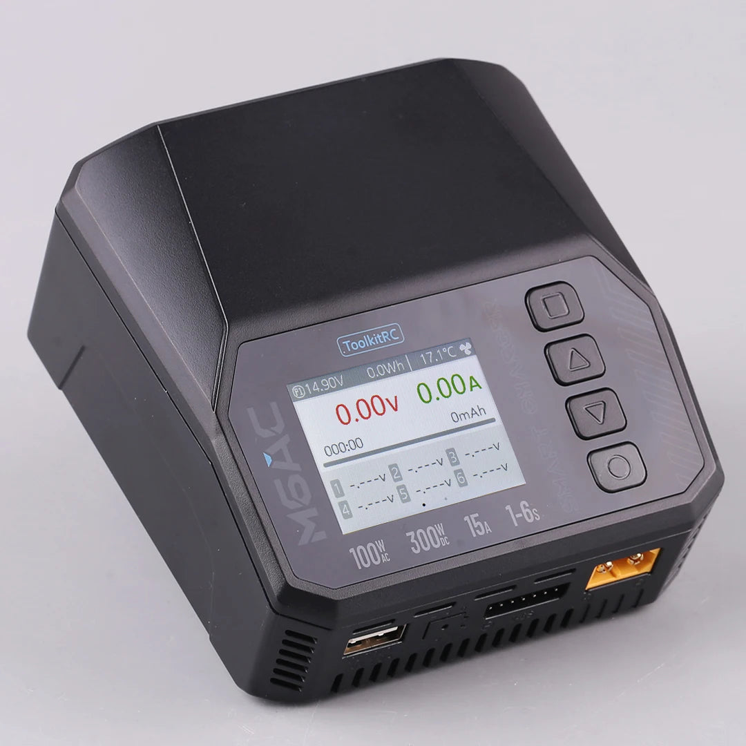ToolkitRC M6AC 15A 300W Multifunctional LiPo Battery Charger Smart 1-6S Balance for RC Models - High Power RC Accessory